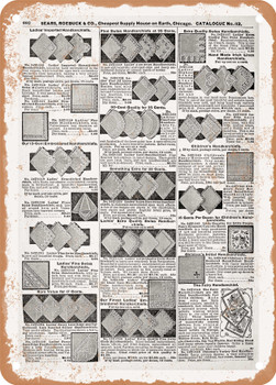 1902 Sears Catalog Handkerchiefs Page 864 - Rusty Look Metal Sign