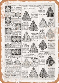 1902 Sears Catalog Handkerchiefs Page 866 - Rusty Look Metal Sign
