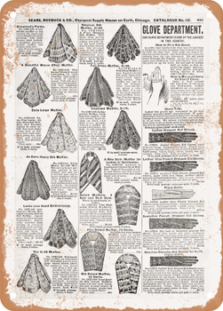 1902 Sears Catalog Handkerchiefs Page 867 - Rusty Look Metal Sign