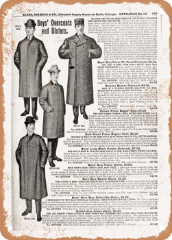 1902 Sears Catalog Men's Tailoring Page 951 - Rusty Look Metal Sign