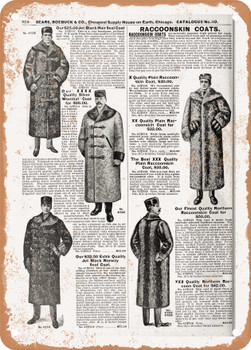 1902 Sears Catalog Men's Tailoring Page 954 - Rusty Look Metal Sign