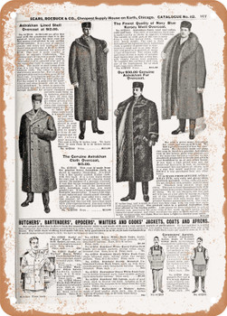 1902 Sears Catalog Men's Tailoring Page 955 - Rusty Look Metal Sign
