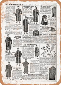 1902 Sears Catalog Men's Tailoring Page 962 - Rusty Look Metal Sign