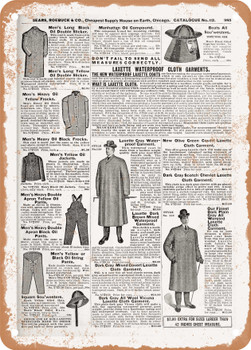 1902 Sears Catalog Men's Tailoring Page 963 - Rusty Look Metal Sign