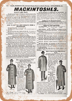 1902 Sears Catalog Men's Tailoring Page 964 - Rusty Look Metal Sign