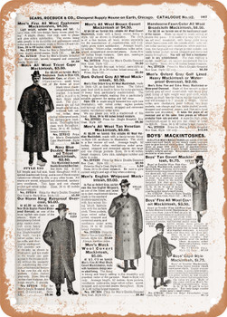 1902 Sears Catalog Men's Tailoring Page 965 - Rusty Look Metal Sign