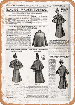 1902 Sears Catalog Women's Coats Page 966 - Rusty Look Metal Sign