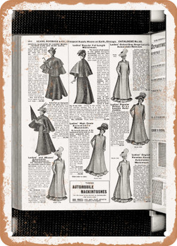 1902 Sears Catalog Women's Coats Page 970 - Rusty Look Metal Sign