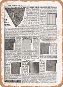 1902 Sears Catalog Dress Patterns Page 977 - Rusty Look Metal Sign