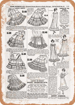 1902 Sears Catalog Women's Apparel Page 1119 - Rusty Look Metal Sign