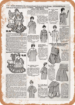 1902 Sears Catalog Women's Apparel Page 1122 - Rusty Look Metal Sign