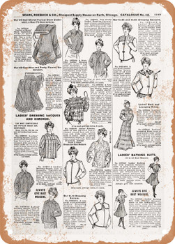 1902 Sears Catalog Women's Apparel Page 1123 - Rusty Look Metal Sign