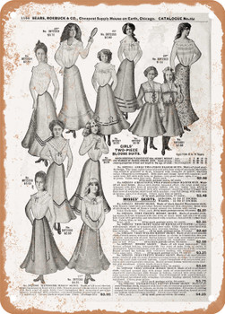 1902 Sears Catalog Children's Apparel Page 1138 - Rusty Look Metal Sign