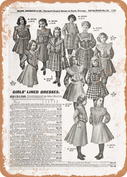 1902 Sears Catalog Children's Apparel Page 1139 - Rusty Look Metal Sign