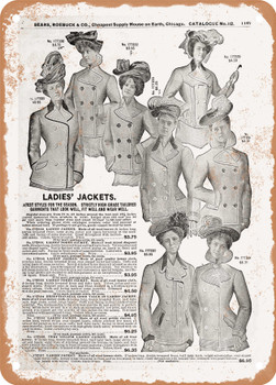 1902 Sears Catalog Women's Apparel Page 1141 - Rusty Look Metal Sign