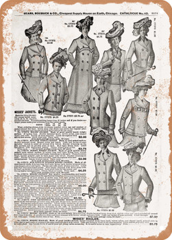 1902 Sears Catalog Women's Apparel Page 1145 - Rusty Look Metal Sign