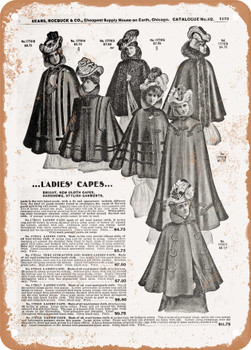 1902 Sears Catalog Women's Apparel Page 1149 - Rusty Look Metal Sign