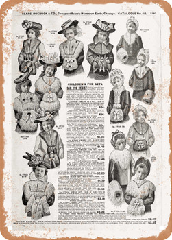 1902 Sears Catalog Women's Apparel Page 1159 - Rusty Look Metal Sign