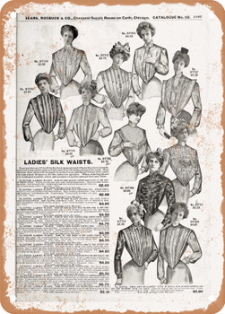 1902 Sears Catalog Women's Apparel Page 1171 - Rusty Look Metal Sign