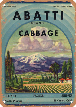Abatti Imperial Valley Cabbage - Rusty Look Metal Sign