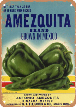 Amezquita Nogales Arizona Vegetables - Rusty Look Metal Sign