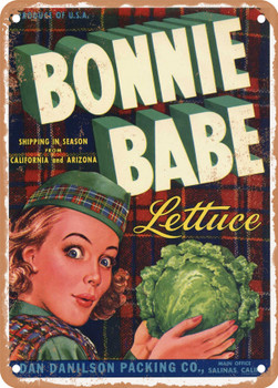 Bonnie Babe Salinas Vegetables - Rusty Look Metal Sign