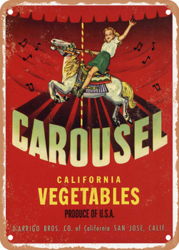 Carousel San Jose Vegetables - Rusty Look Metal Sign