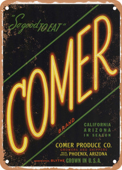 Comer Phoenix Arizona Vegetables - Rusty Look Metal Sign