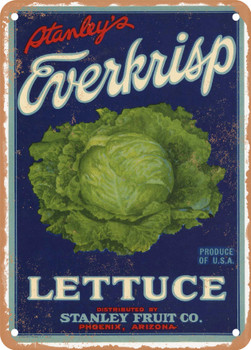 Everkrisp Lettuce - Rusty Look Metal Sign