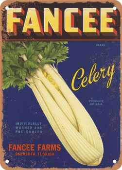 Fancee Sarasota Florida Celery - Rusty Look Metal Sign