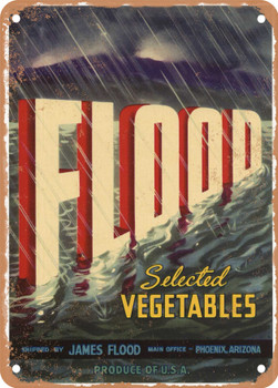 Flood Arizona Vegetables - Rusty Look Metal Sign