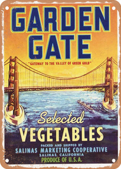 Garden Gate Salinas Produce - Rusty Look Metal Sign
