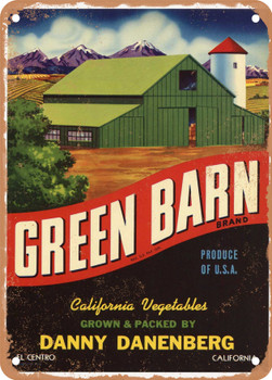 Green Barn Imperial Valley Vegetables - Rusty Look Metal Sign