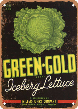 Green Gold Phoenix Arizona Vegetables - Rusty Look Metal Sign