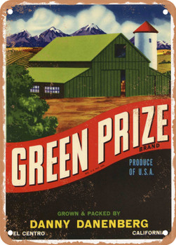 Green Prize Imperial Valley Vegetables - Rusty Look Metal Sign