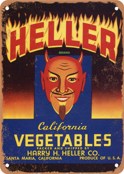 Heller Santa Maria California Vegetables - Rusty Look Metal Sign