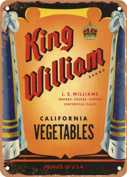 King William Centerville Vegetables - Rusty Look Metal Sign