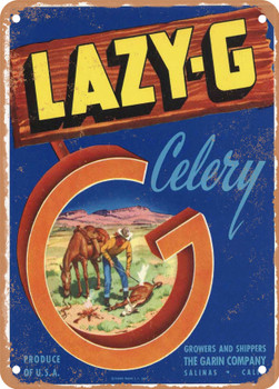 Lazy-G Celery Vegetables - Rusty Look Metal Sign