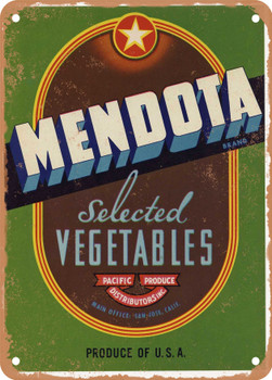 Mendota San Jose Vegetables - Rusty Look Metal Sign
