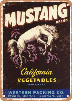 Mustang Vegetables - Rusty Look Metal Sign