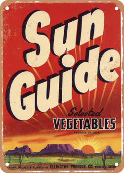 Sun Guide Arizona Vegetables - Rusty Look Metal Sign