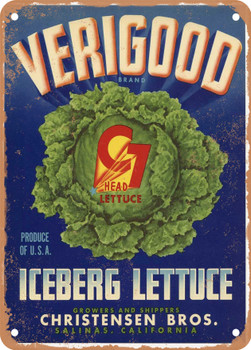 Verigood Salinas Lettuce - Rusty Look Metal Sign
