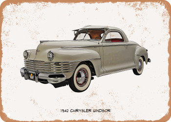 1942 Chrysler Windsor Oil Painting - Rusty Look Metal Sign