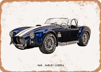 1965 Shelby Cobra Oil Painting   -  Rusty Look Metal Sign