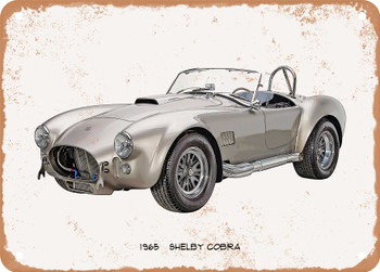 1965 Shelby Cobra Oil Painting  - Rusty Look Metal Sign