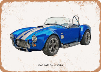 1965 Shelby Cobra Oil Painting - Rusty Look Metal Sign