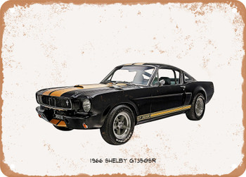 1966 Shelby GT350SR Oil Painting - Rusty Look Metal Sign
