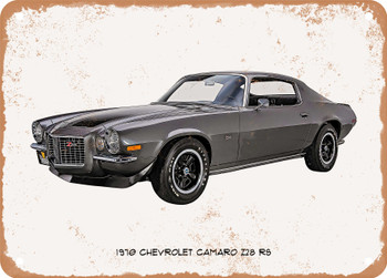 1970 Chevrolet Camaro Z28 RS Oil Painting - Rusty Look Metal Sign
