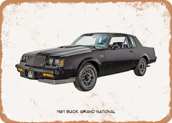 1987 Buick Grand National Oil Painting - Rusty Look Metal Sign