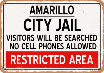 City Jail of Amarillo Reproduction - Metal Sign